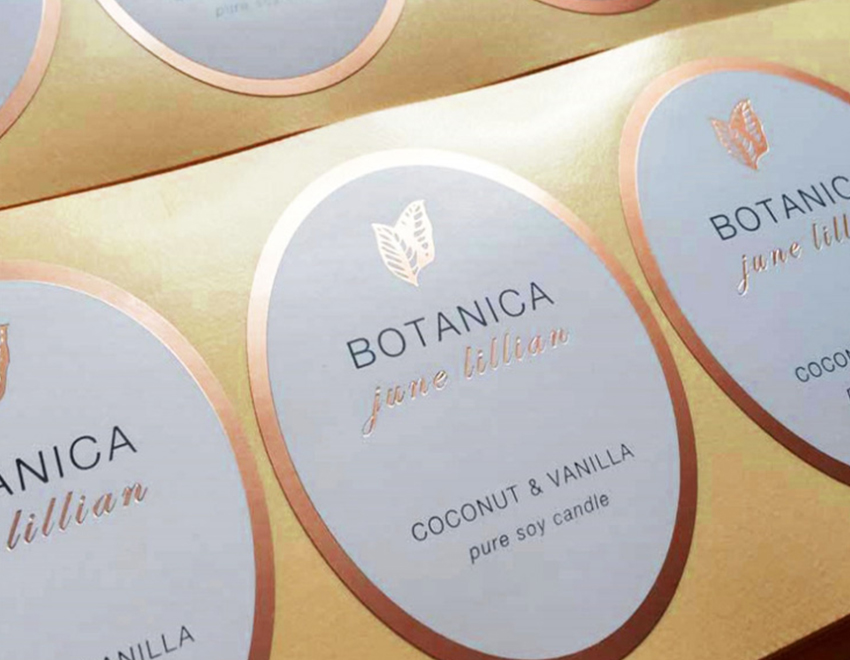 日照銅版紙印刷燙金不干膠