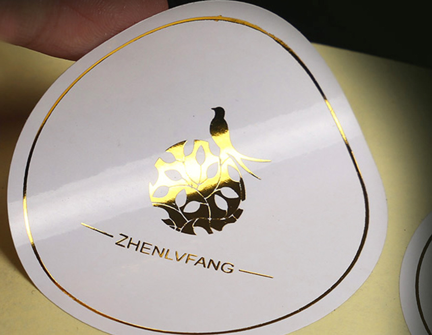 山東銅版紙異形燙金不干膠